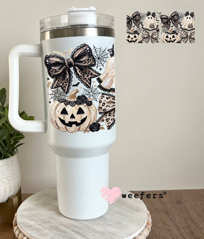 UV DTF Cup Wraps - Goth Halloween Ghost Pumpkins 40oz Tumbler Weefers