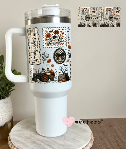 UV DTF Cup Wraps - Spooky Vibes Stamps 40oz Tumbler Weefers