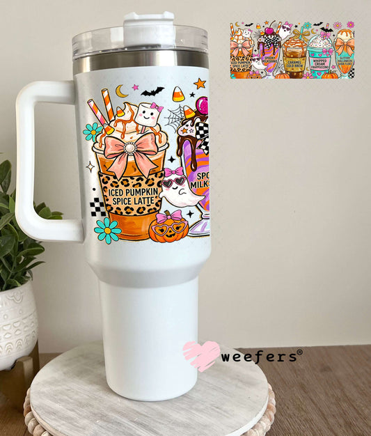 UV DTF Cup Wraps - Halloween Iced Coffee 40oz Tumbler Weefers