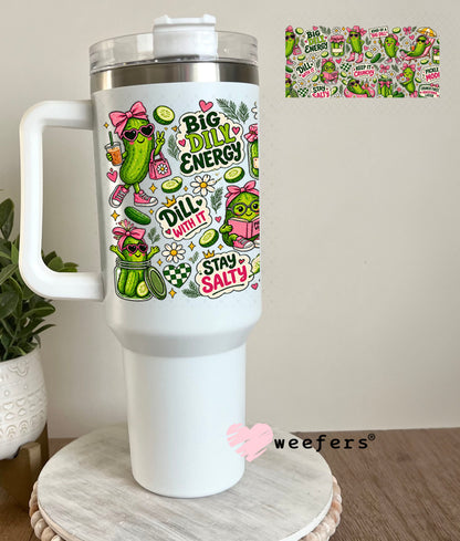UV DTF Cup Wraps - Big Dill Energy Pickle Lover 40oz Tumbler Weefers