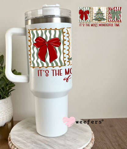 UV DTF Cup Wraps - It's the Most Wonderful Time of the Year Christmas 40oz Tumbler Weefers