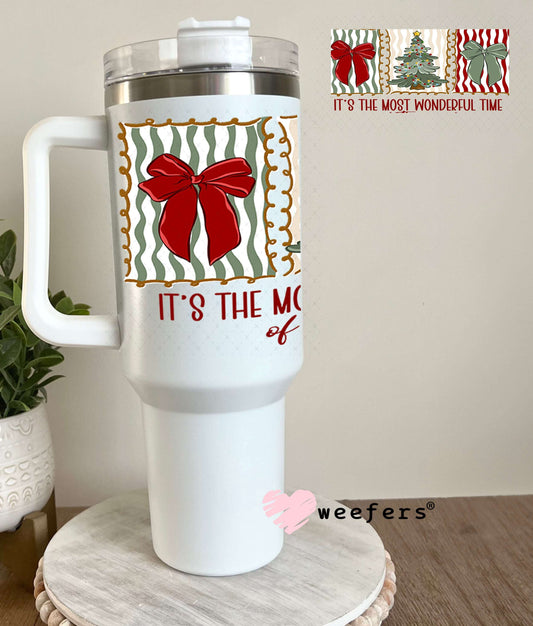 UV DTF Cup Wraps - It's the Most Wonderful Time of the Year Christmas 40oz Tumbler Weefers