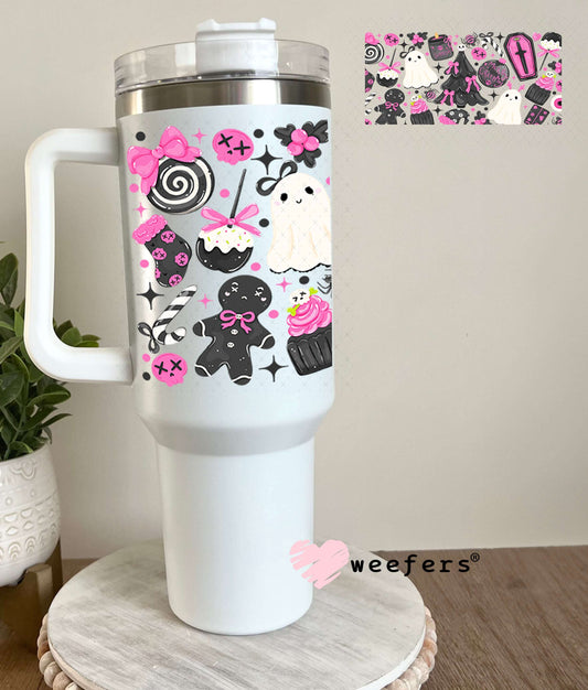 UV DTF Cup Wraps - Goth Christmas Pink Black 40oz Tumbler Weefers