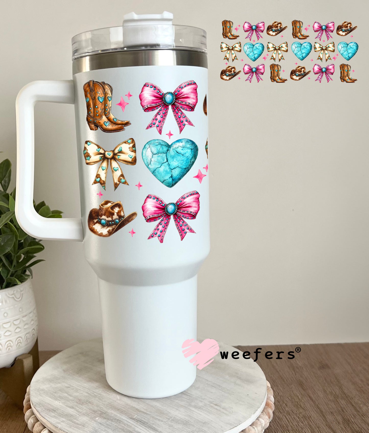 Cowgirl Girly Favorite Things UV DTF Cup Wrap 40oz Tumbler Cup Wrap Weefers