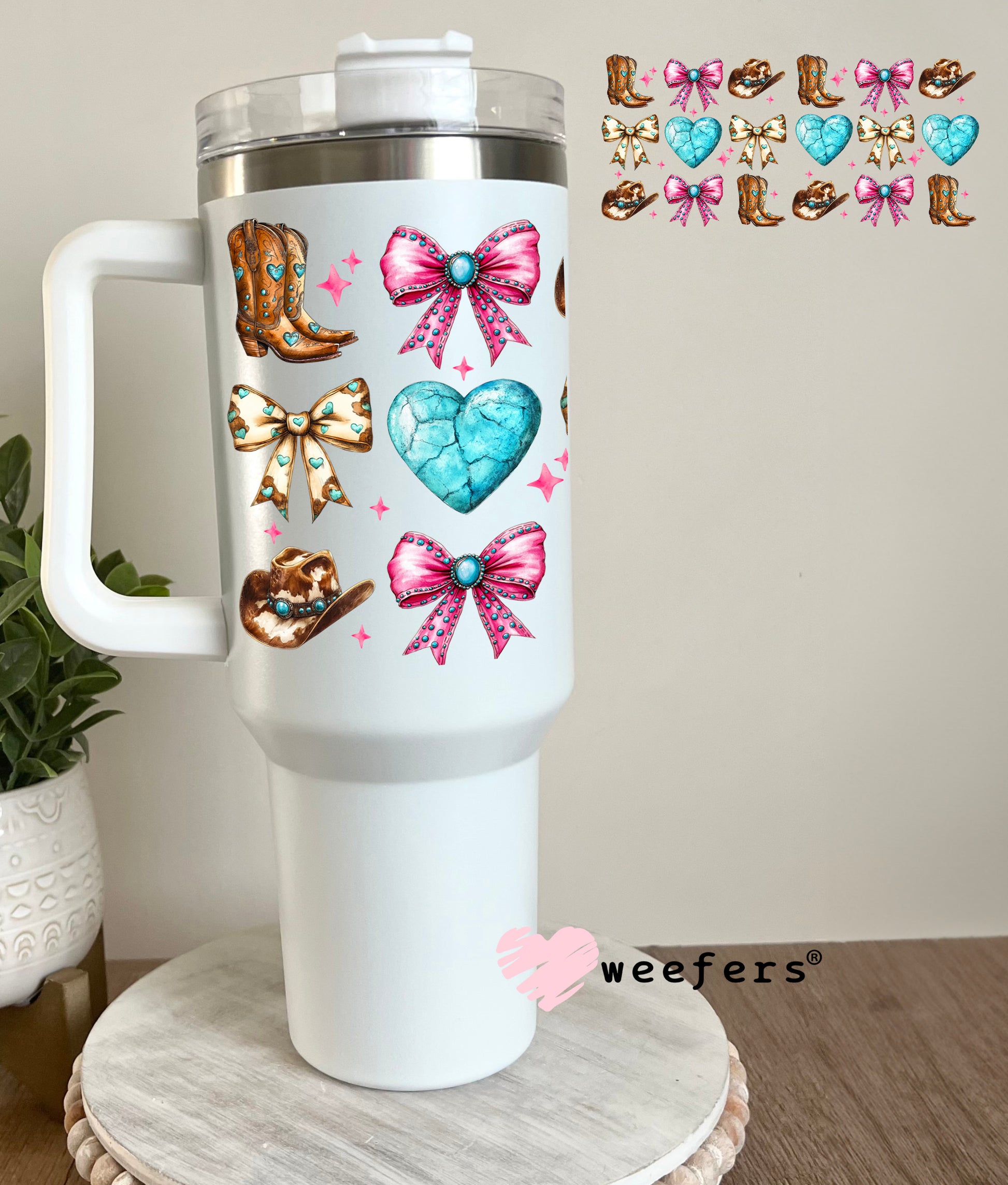 Cowgirl Girly Favorite Things UV DTF Cup Wrap 40oz Tumbler Cup Wrap Weefers