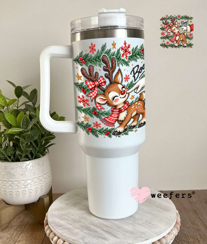 UV DTF Decal - Boop Santa and Reindeer 40oz Tumbler Weefers