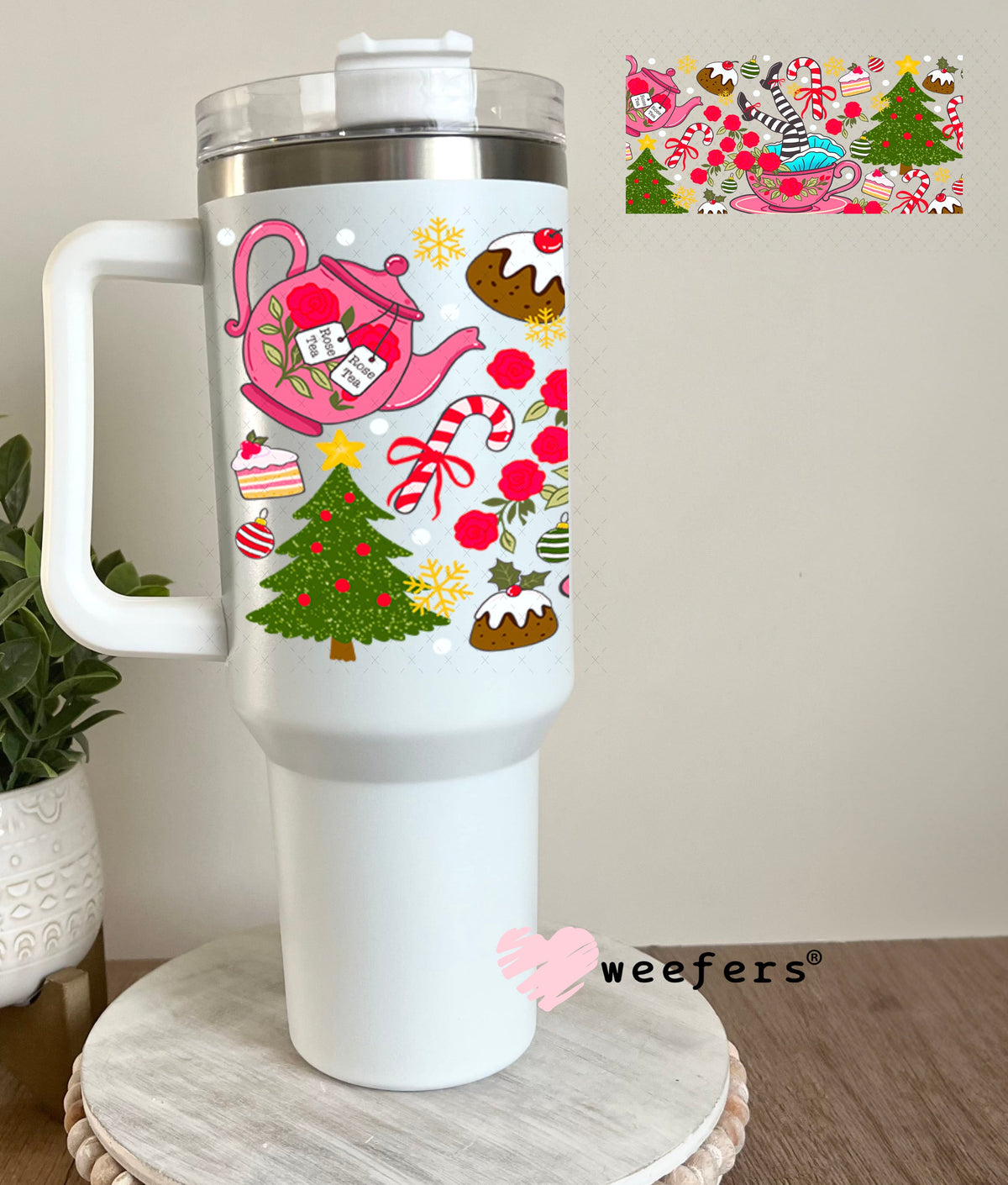 UV DTF Cup Wrap – USA Red White Blue Bows 40oz Tumbler Cup Wrap Weefers