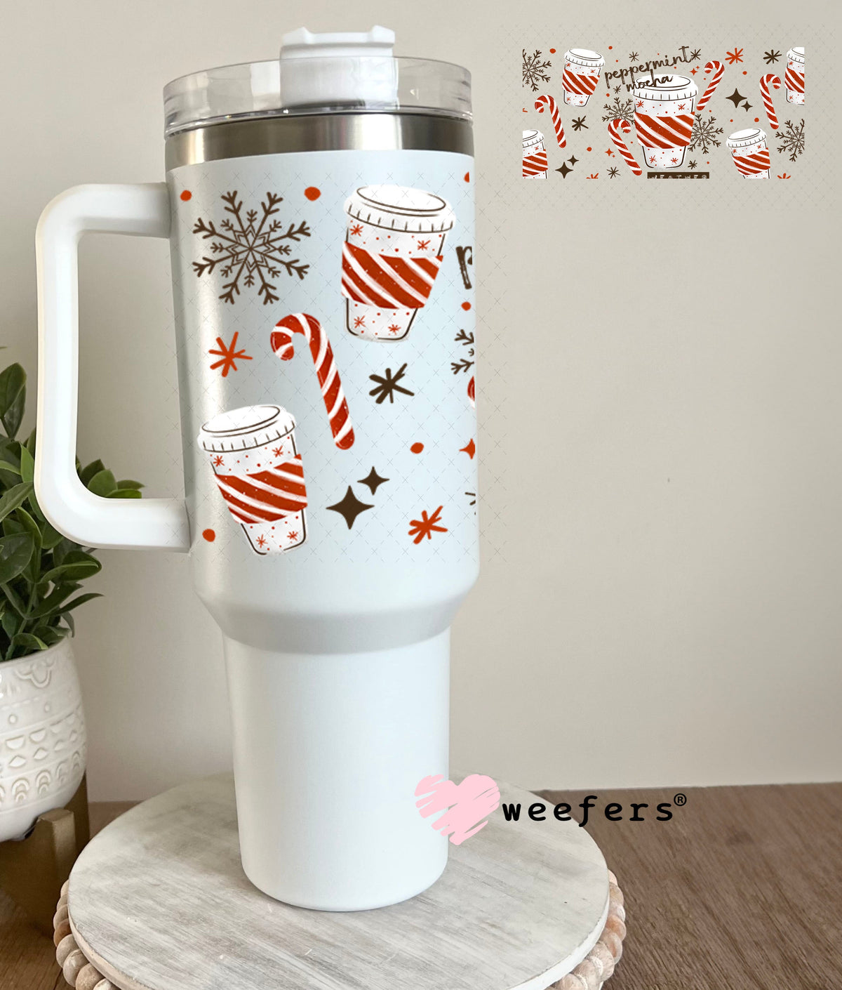 UV DTF Cup Wrap – USA Red White Blue Bows 40oz Tumbler Cup Wrap Weefers
