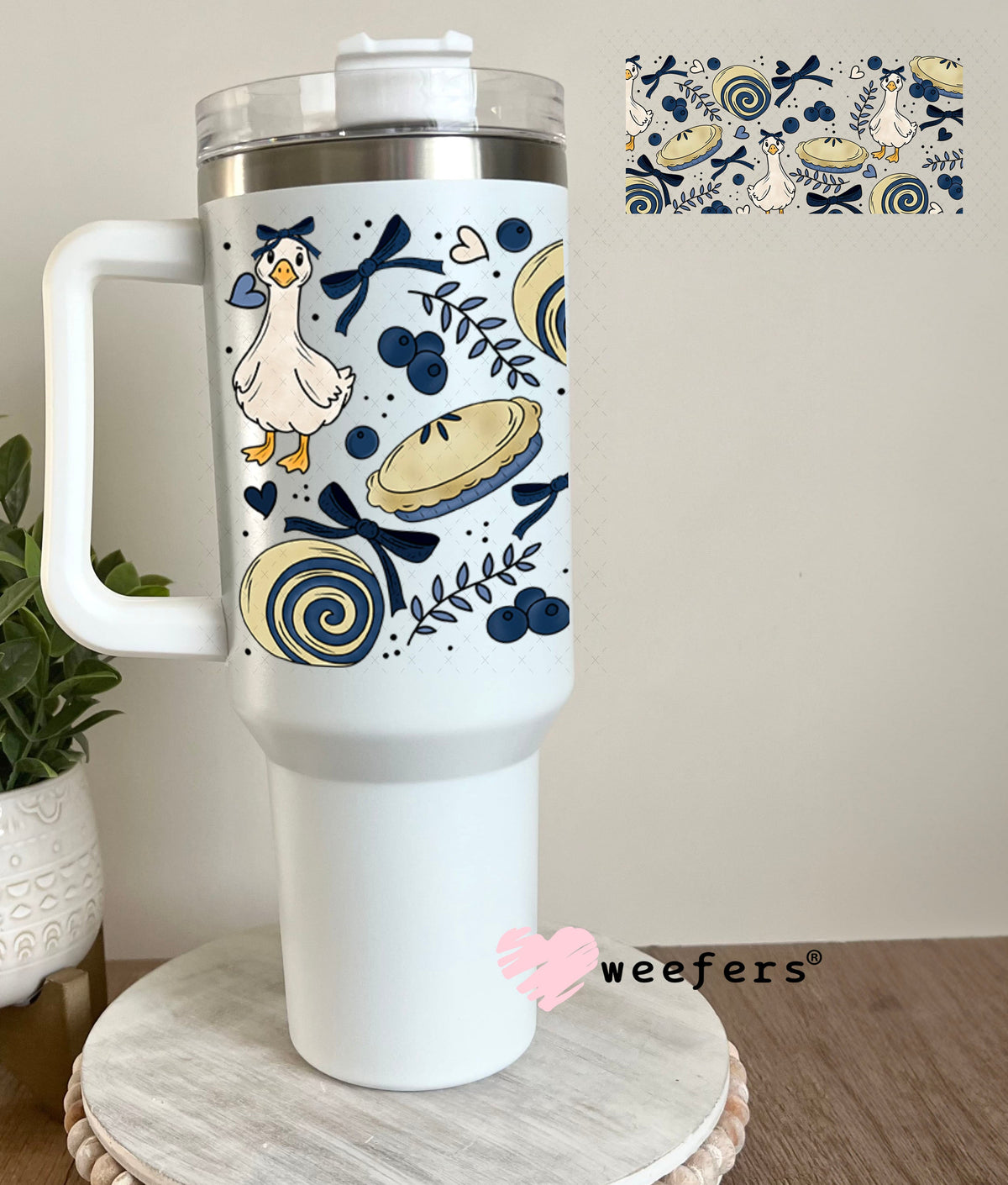 UV DTF Cup Wrap – USA Red White Blue Bows 40oz Tumbler Cup Wrap Weefers