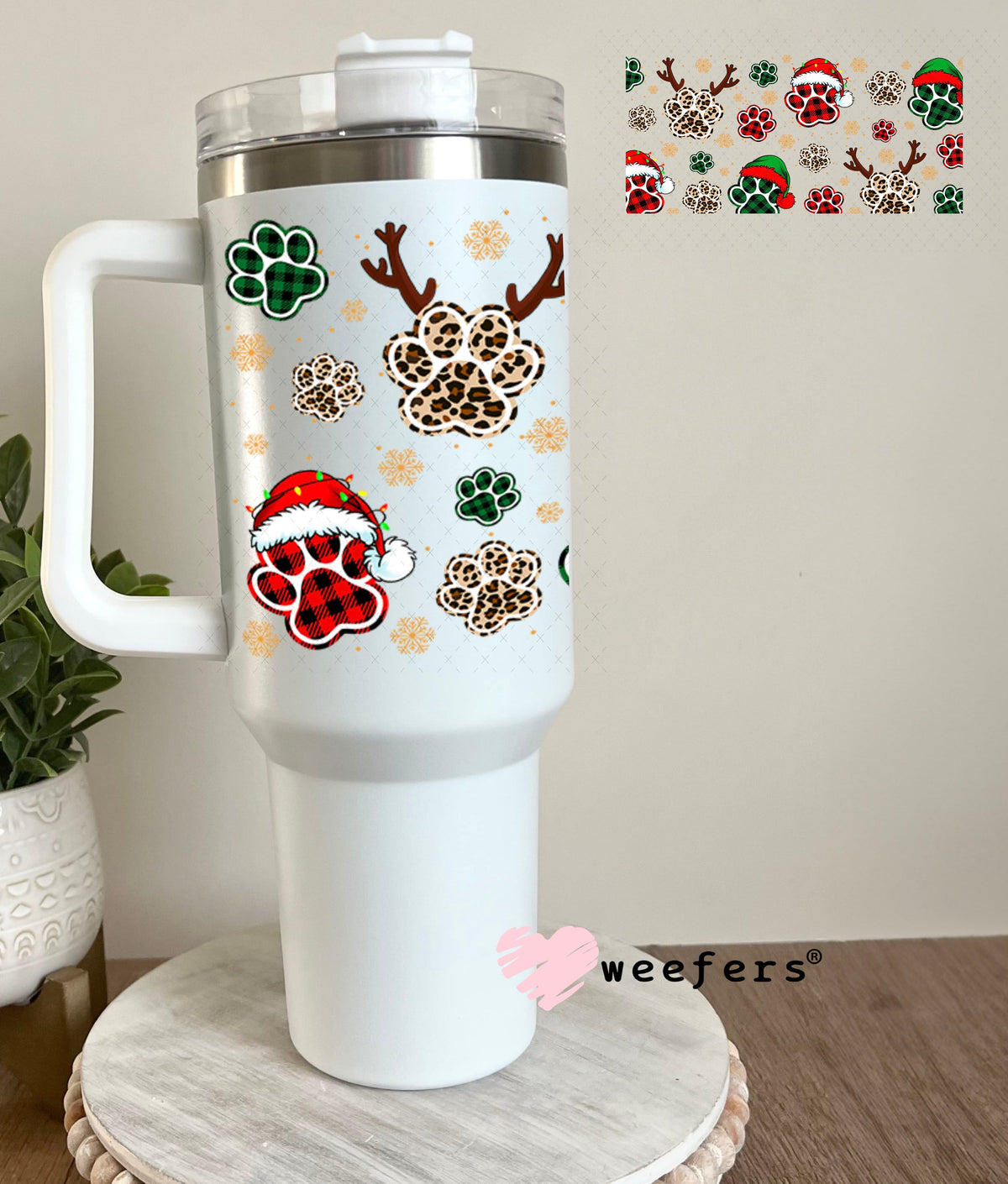 UV DTF Cup Wrap – USA Red White Blue Bows 40oz Tumbler Cup Wrap Weefers