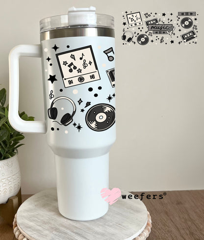 Old Time Music Vinyl Records UV DTF Cup Wrap 40oz Tumbler Cup Wrap Weefers