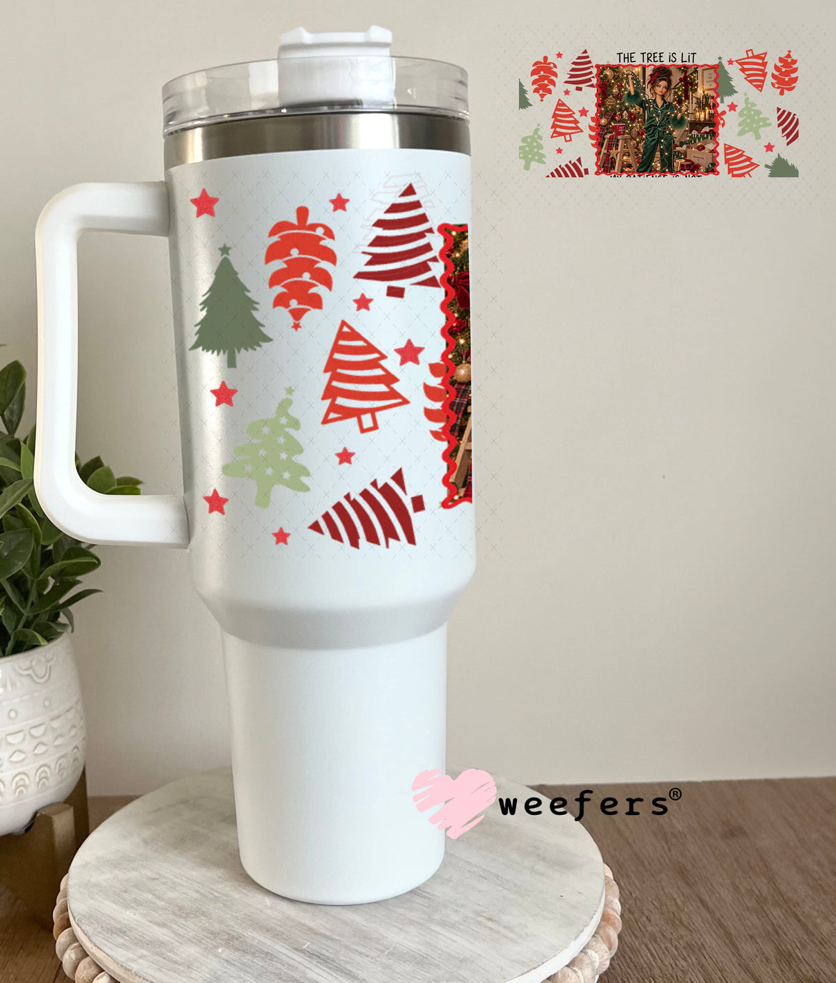 UV DTF Cup Wrap – USA Red White Blue Bows 40oz Tumbler Cup Wrap Weefers