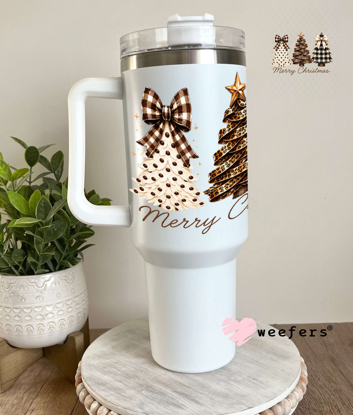 UV DTF Decal - Merry Christmas Rustic 40oz Tumbler Weefers