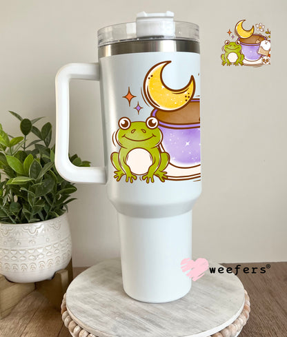Tea Time Froggy Vibes UV DTF Decal 40oz Tumbler Weefers