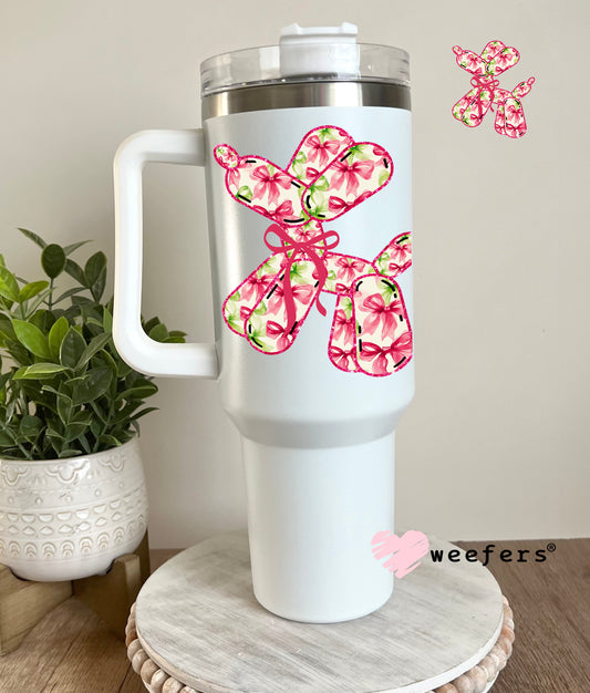Floral Balloon Dog UV DTF Decal 40oz Tumbler Decal Weefers