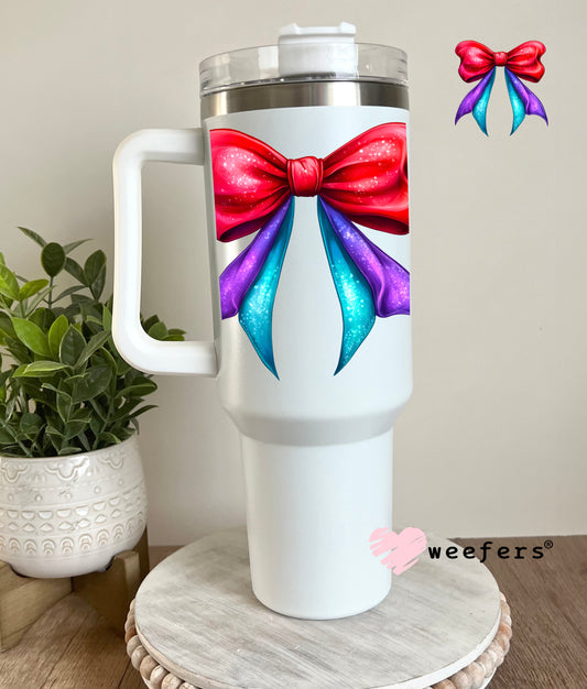 Mermaid Bow UV DTF Decal 40oz Tumbler Decal Weefers