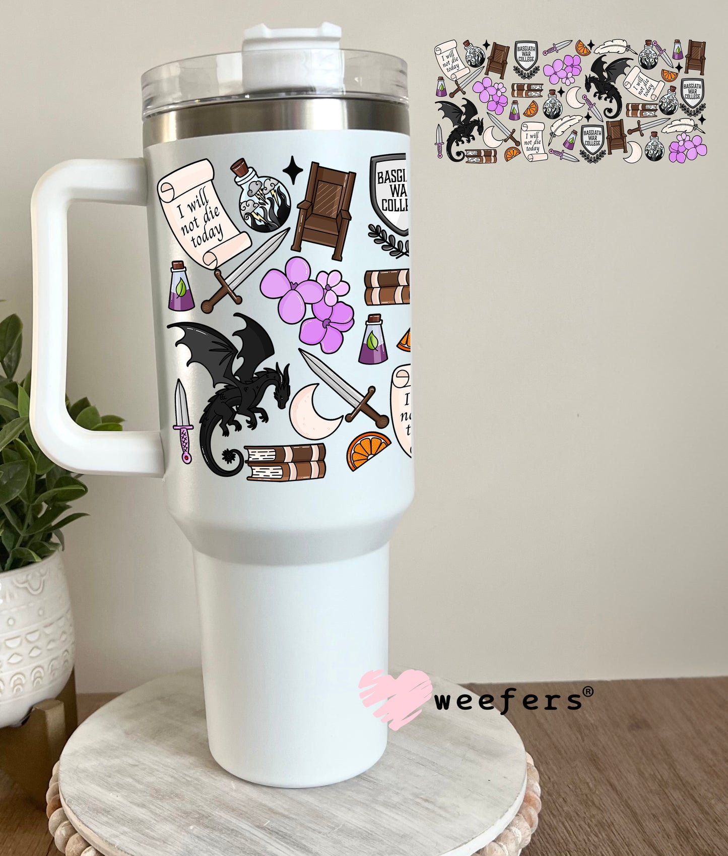 Fourth Wing Favorite Things UV DTF Cup Wrap 40oz Tumbler Cup Wrap Weefers