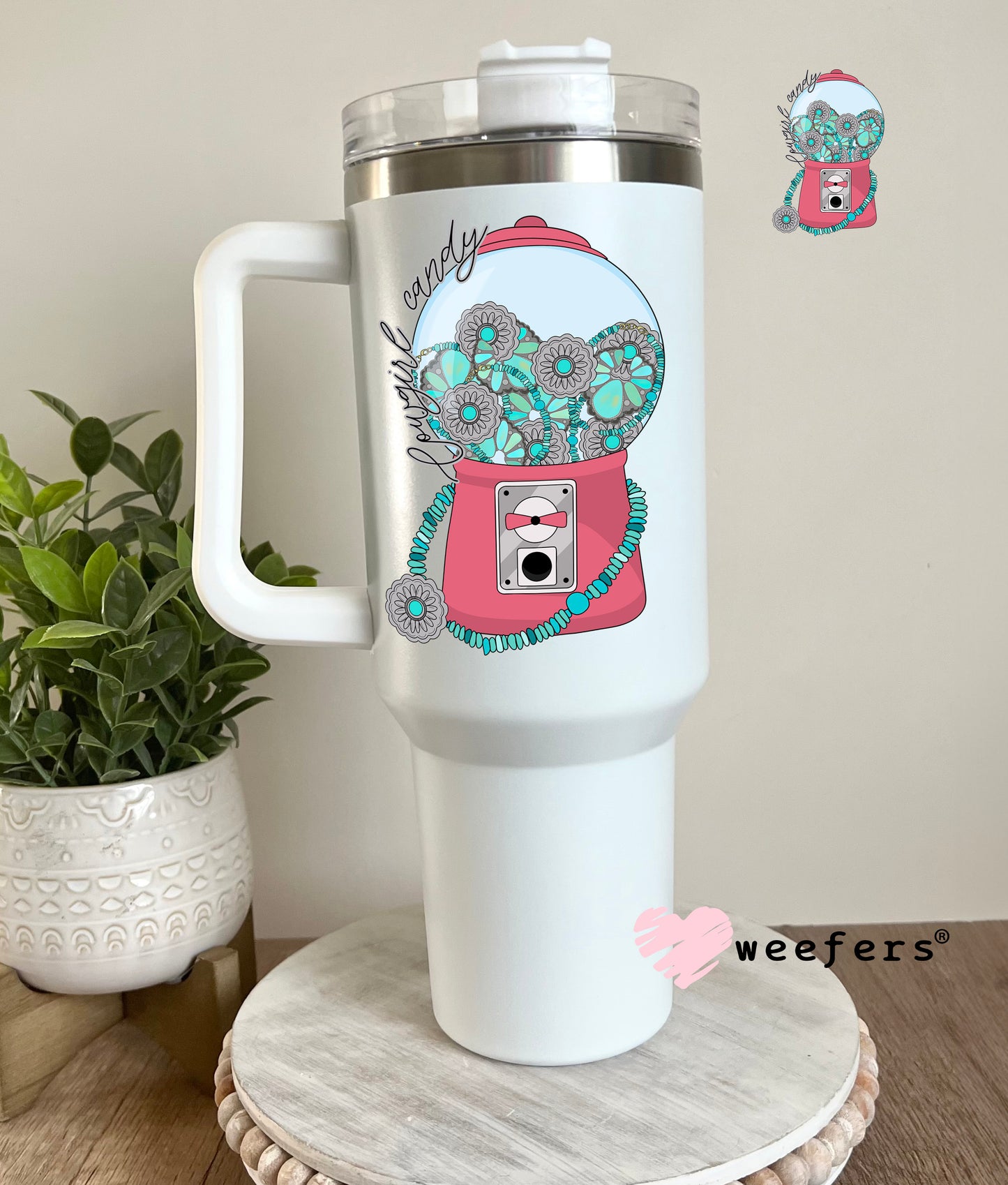 Cowgirl Candy UV DTF Decal 40oz Tumbler Cup Wrap Weefers