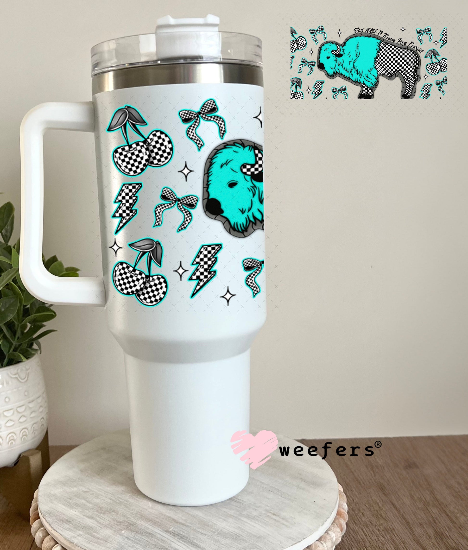 Stay Wild and Roam Free Cowgirl UV DTF Cup Wrap - Weefers Exclusive Wrap Weefers