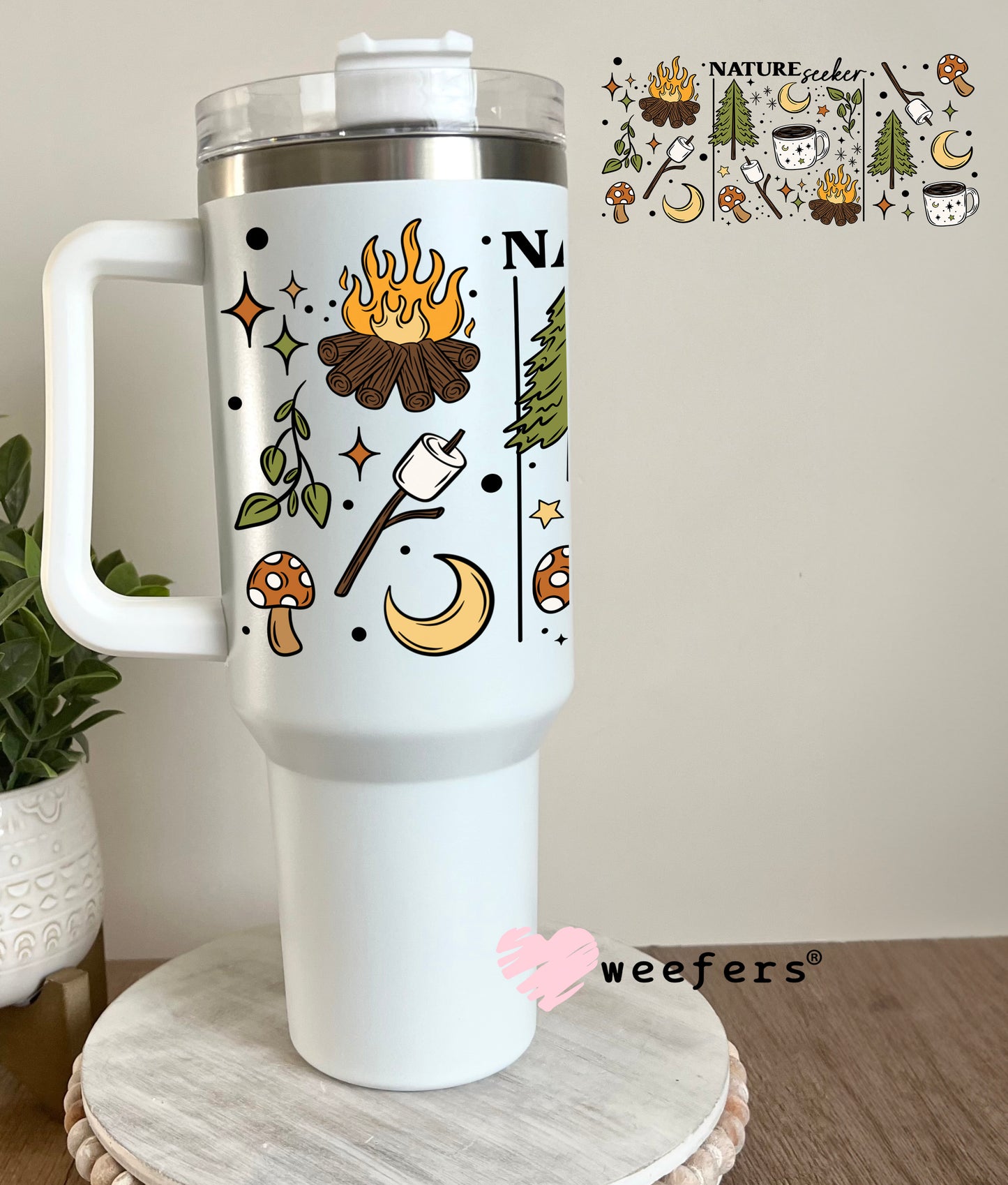 Nature Seeker Camping UV DTF Cup Wrap 40oz Tumbler Cup Wrap Weefers