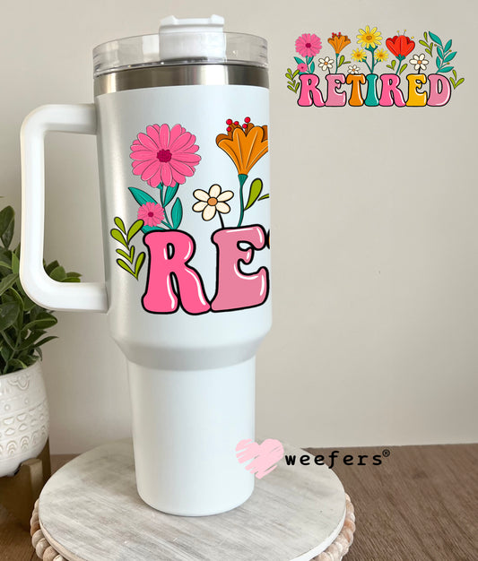 Retired Colorful Flowers UV DTF Cup Wrap 40oz Tumbler Cup Wrap Weefers
