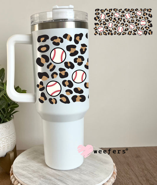 Leopard Brown Baseball UV DTF Cup Wrap 40oz Tumbler Cup Wrap Weefers