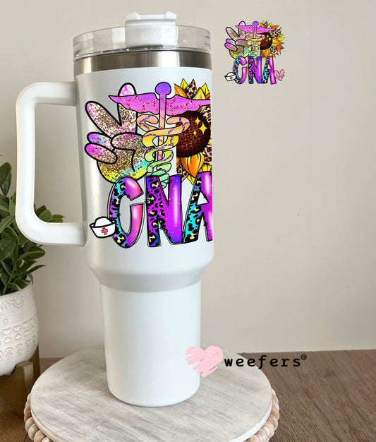 CNA Peace Sunflower UV DTF Decal 40oz Tumbler Decal Weefers