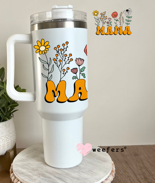 Mama Wildflowers UV DTF Decal 40oz Tumbler Decal Weefers