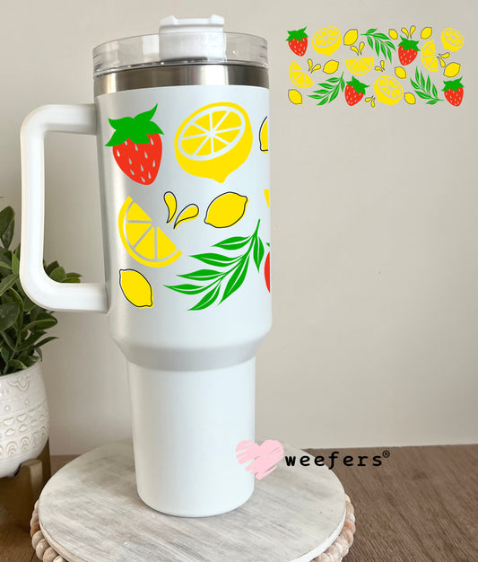 Lemons and Strawberries UV DTF Cup Wrap 40oz Tumbler Cup Wrap Weefers