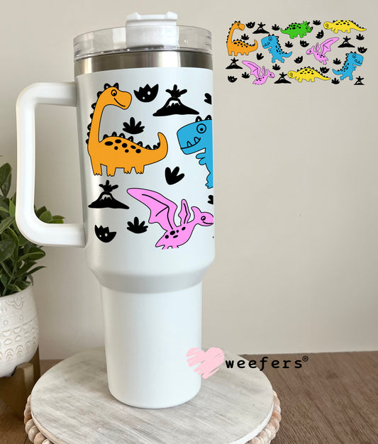 Dinosaur Friends UV DTF Cup Wrap 40oz Tumbler Cup Wrap Weefers