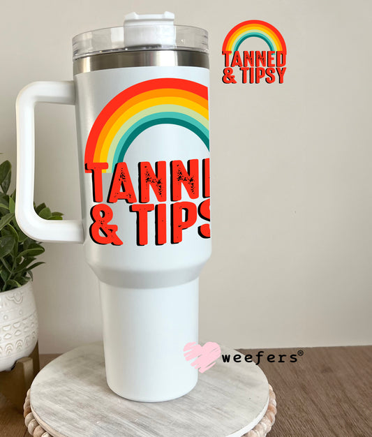 Tanned and Tipsy UV DTF Decal 40oz Tumbler Decal Weefers
