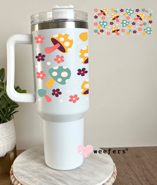 Groovy Mushrooms UV DTF Cup Wrap 40oz Tumbler Cup Wrap Weefers