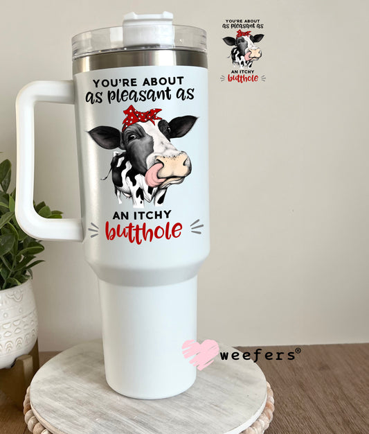 You're About as Pleasant as An Itchy Butthole UV DTF Decal 40oz Tumbler Decal Weefers