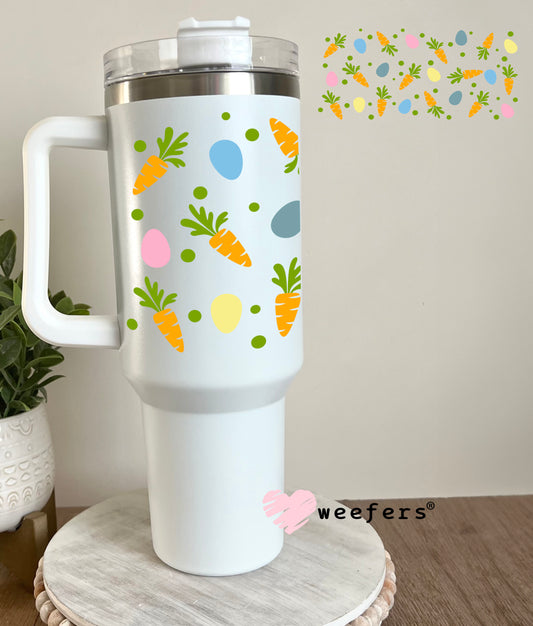 Easter Carrots and Eggs UV DTF Cup Wrap 40oz Tumbler Cup Wrap Weefers