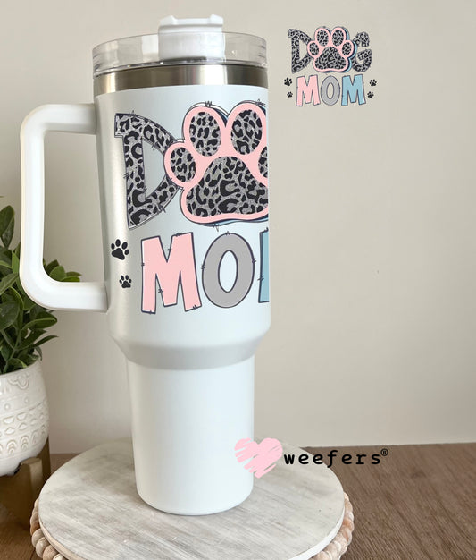 Dog Mom Mauve Blue Cheetah Paw UV DTF Decal 40oz Tumbler Decal Weefers