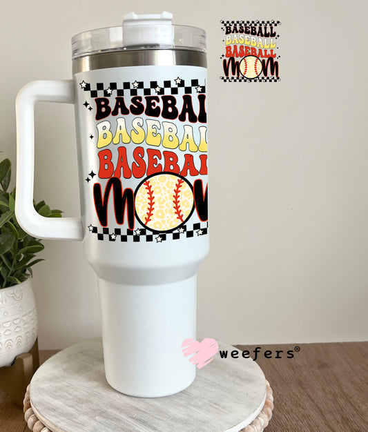 Baseball Mom Stacked UV DTF Decal 40oz Tumbler Decal Weefers