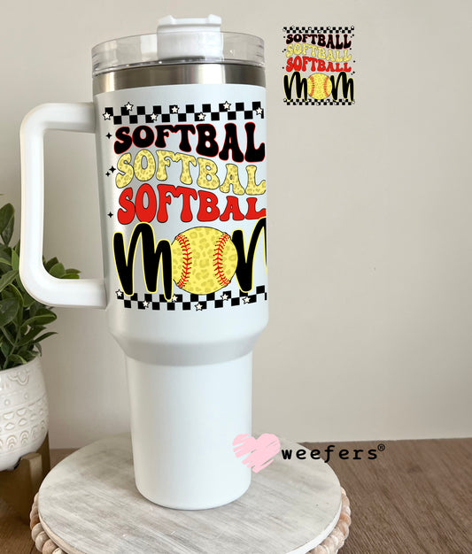 Softball Mom Stacked Wave UV DTF Decal 40oz Tumbler Decal Weefers