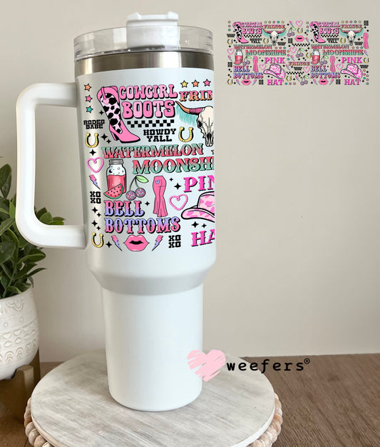Cowgirl Favorite Things UV DTF Cup Wrap 40oz Tumbler Cup Wrap Weefers