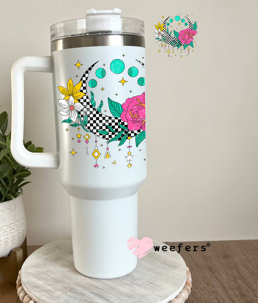 Checkered Dream Catcher Flower UV DTF Decal 40oz Tumbler Decal Weefers
