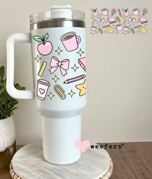 Teacher School Days UV DTF Cup Wrap 40oz Tumbler Cup Wrap Weefers