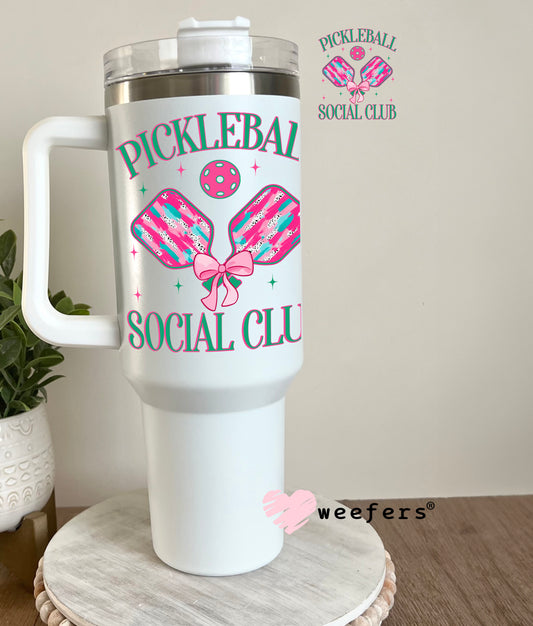 Pickleball Social Club UV DTF Decal 40oz Tumbler Decal Weefers