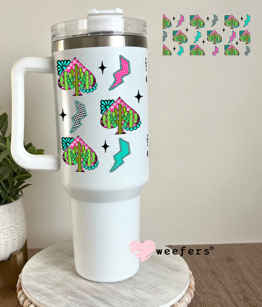 Colorful Desert Spade Turquoise Sidekick UV DTF Cup Wrap - WEEFERS EXCLUSIVE WRAP 40oz Tumbler Wrap Weefers