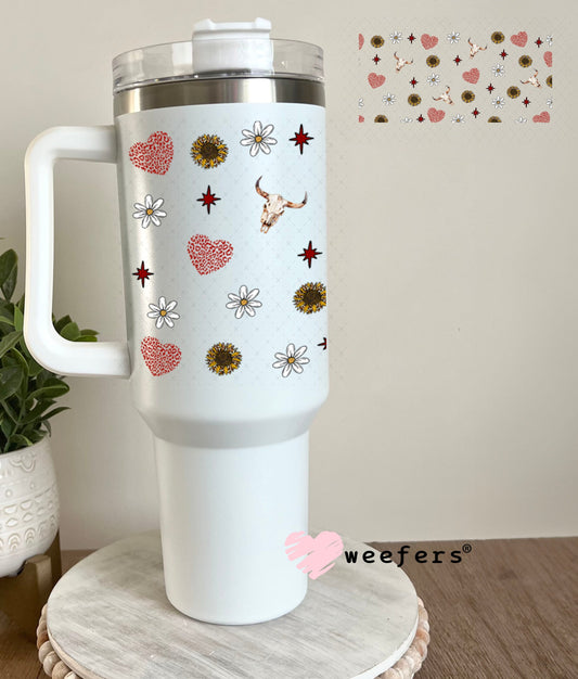Red Mama Denim Round Sidekick UV DTF Cup Wrap - WEEFERS EXCLUSIVE WRAP 40oz Tumbler Wrap Weefers