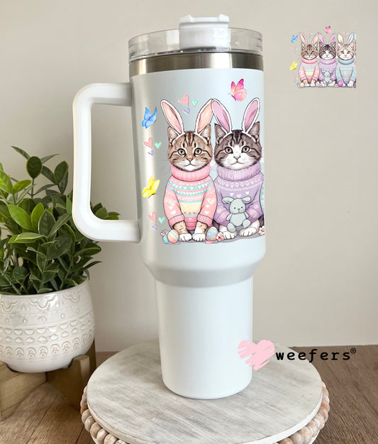 Easter Cat Friends UV DTF Decal 40oz Tumbler Decal Weefers