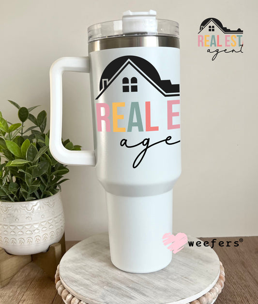 Real Estate Agent Pastel UV DTF Decal 40oz Tumbler Decal Weefers