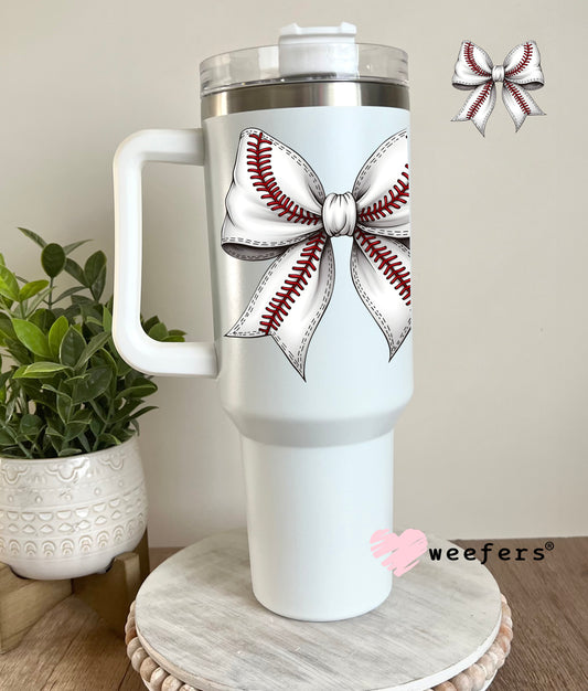 Baseball Bow UV DTF Decal 40oz Tumbler Decal Weefers
