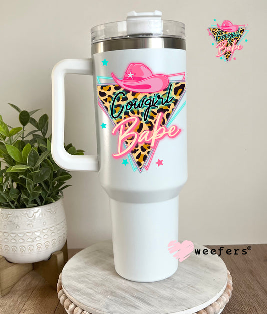 Cowgirl Babe UV DTF Decal 40oz Tumbler Decal Weefers