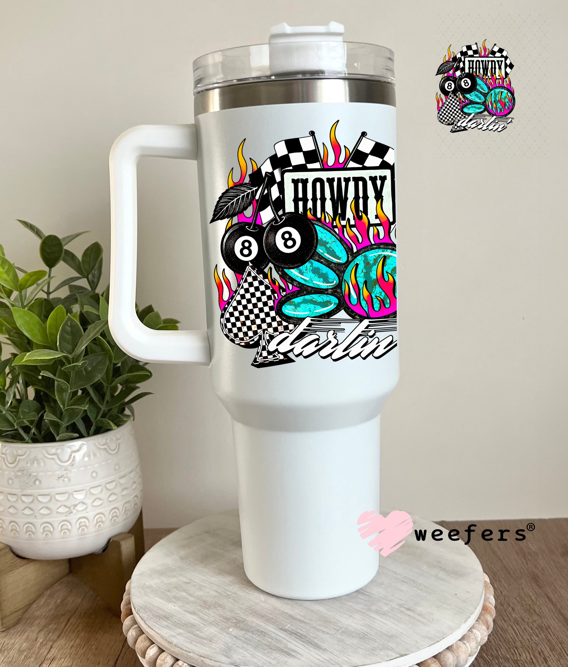Howdy Darlin' UV DTF Decal 40oz Tumbler Decal Weefers