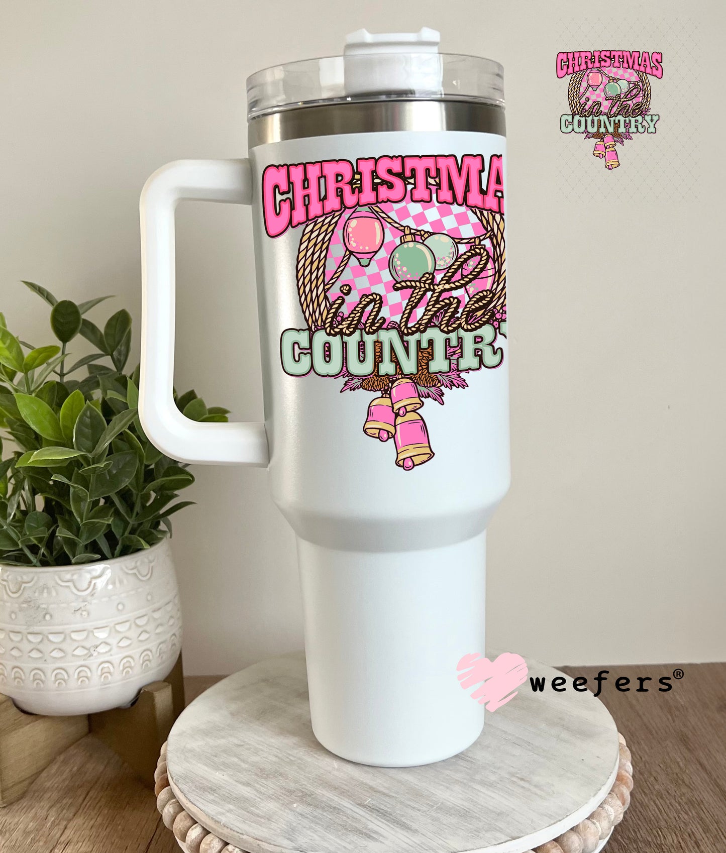 Christmas Country UV DTF Decal 40oz Tumbler Decal Weefers