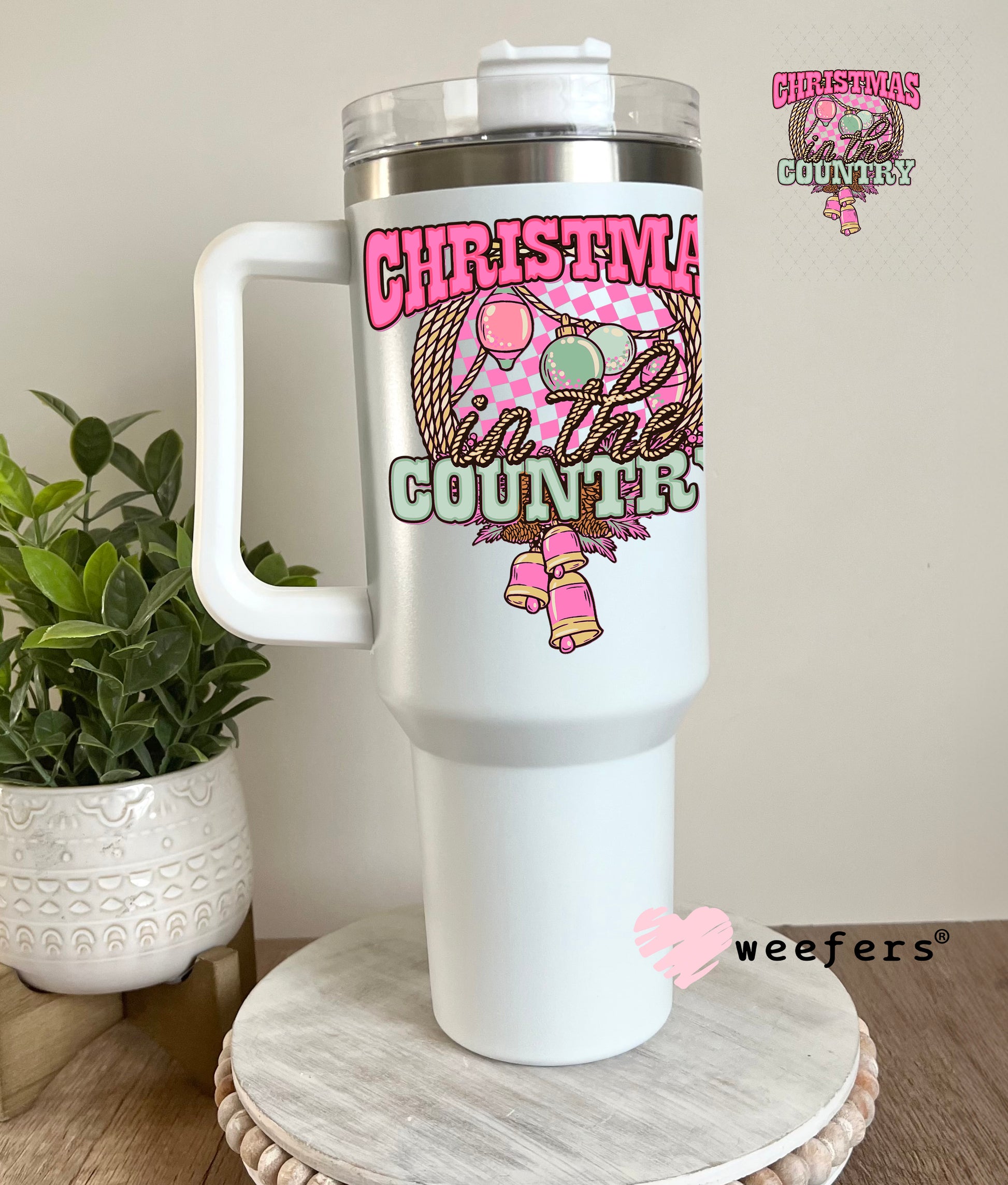 Christmas Country UV DTF Decal 40oz Tumbler Decal Weefers